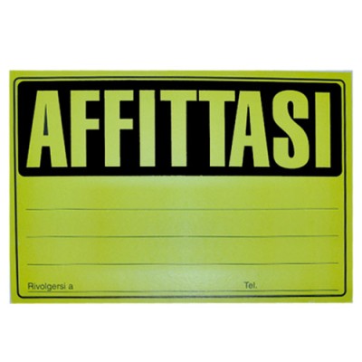 CARTELLI AFFITTASI 23HX33CM CF DA 25 PZ COL. ASS