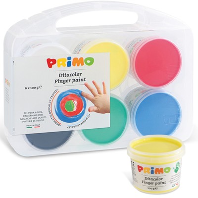 COLORI A TEMPERA DITA VALIGETTA DA 6 BR. DA 100 gr