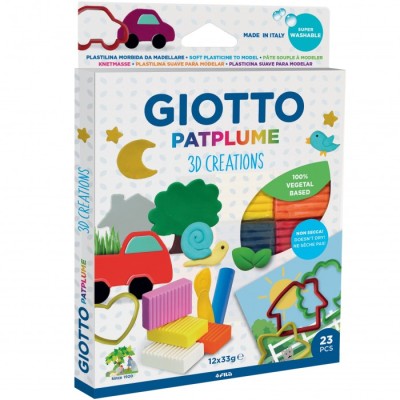 PLASTILINA PATPLUME 12 COL. ASS. 33 G. + FORME