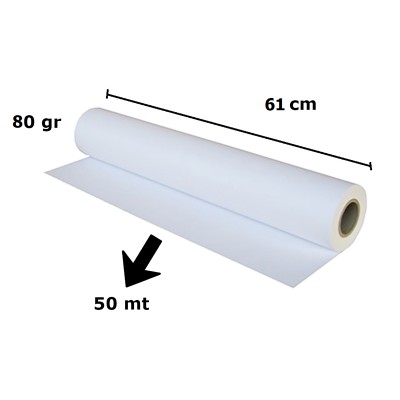 ROTOLO DIGITAL CARTA PLOTTER 61X50M FORO 50 GR.90