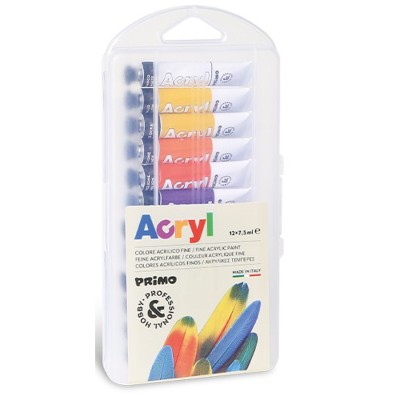 TEMPERA ACRILICA PRIMO ASTUCCIO DA 7,5ML SET 12 PZ