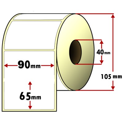 ROTOLO ETICHETTE TERMICHE ADESIVE F.TO 90X65HMM