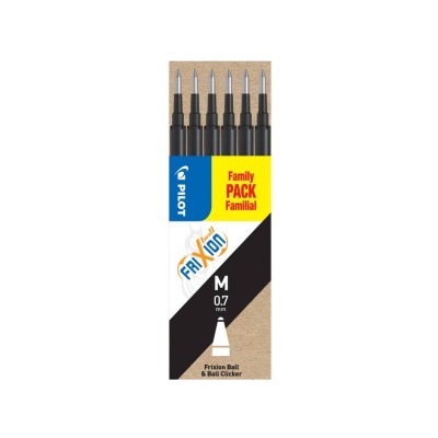 REFIL PILOT FRIXION BALL 0,7 MM CF. DA 6 PZ NERO